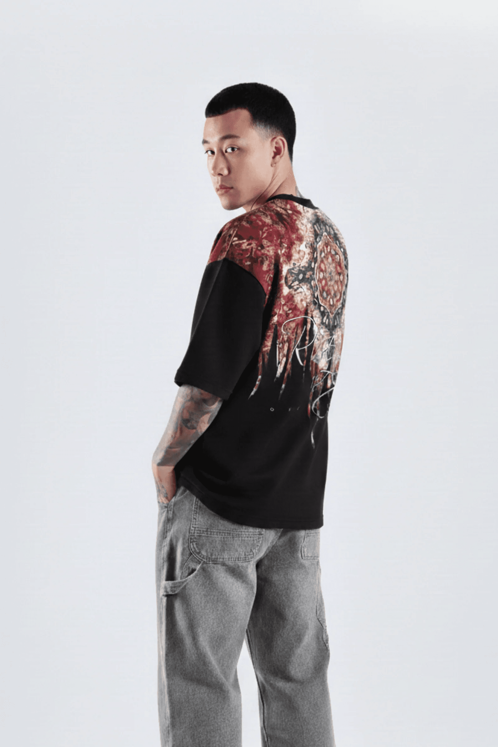 Midnight Bloom Navy Oversized T-shirt
