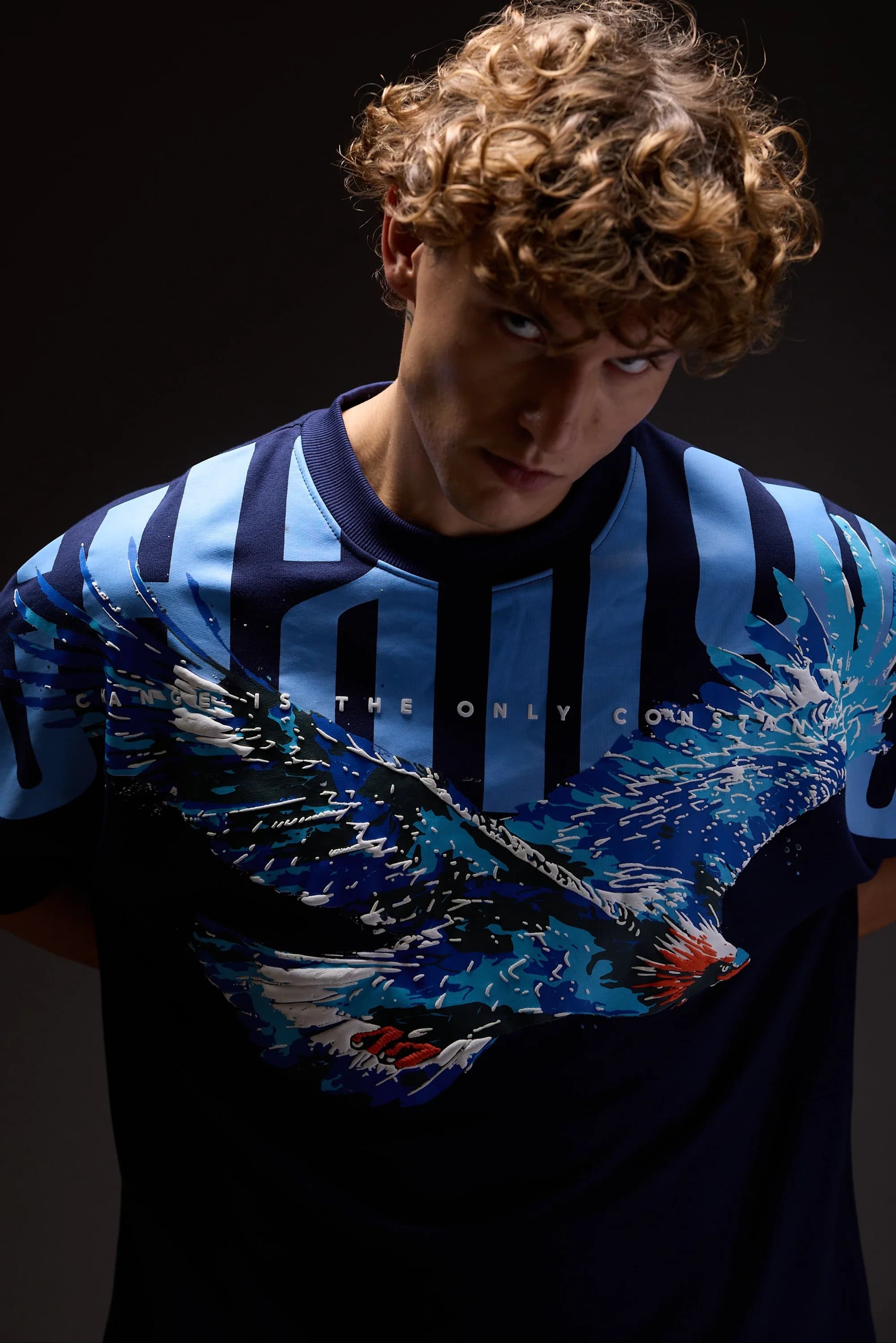 Sky Walker Navy Oversized T-Shirt - moorooMEN