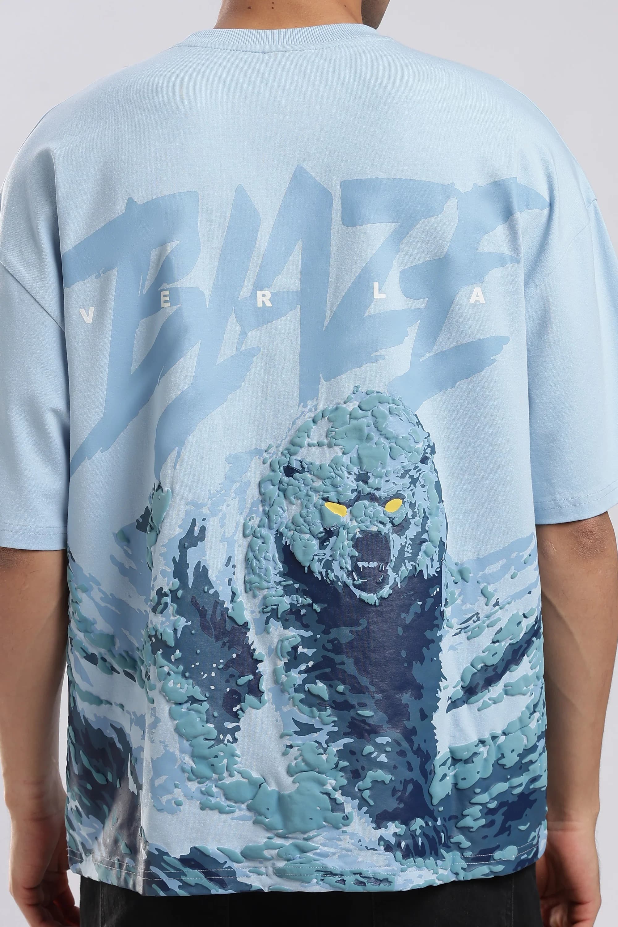 Polar Blaze Blue Oversized T-shirt – moorooMEN