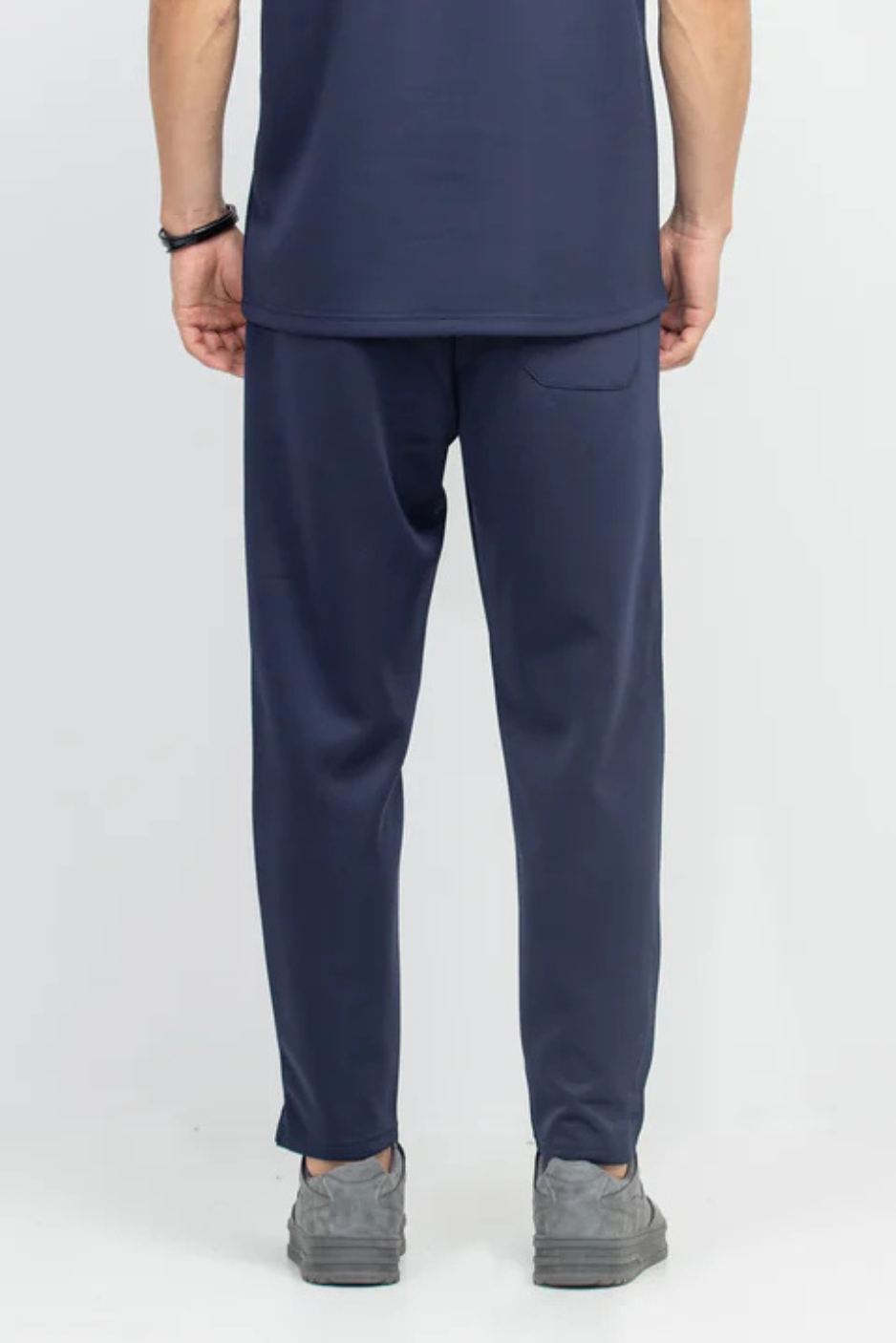 Men's Solid Navy Blue Premium Relaxed Fit Trouser