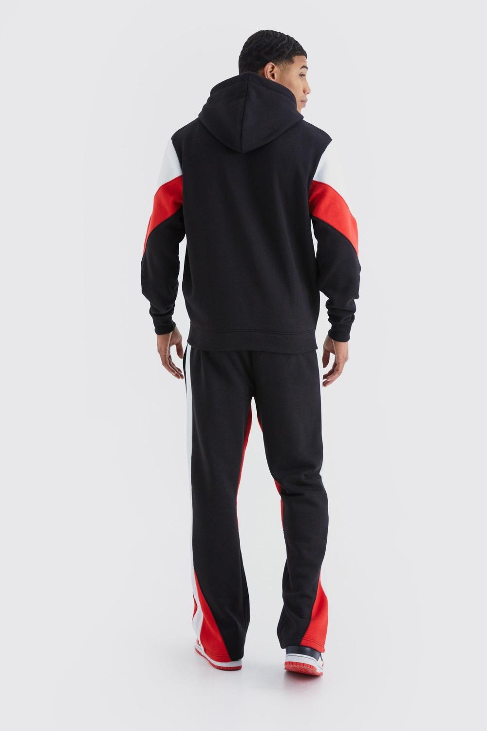 Sporty Color Block Tracksuit Set - moorooMEN