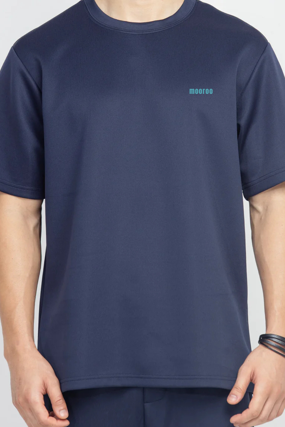 Men's Solid Navy Blue Premium Relaxed Fit Tracksuit