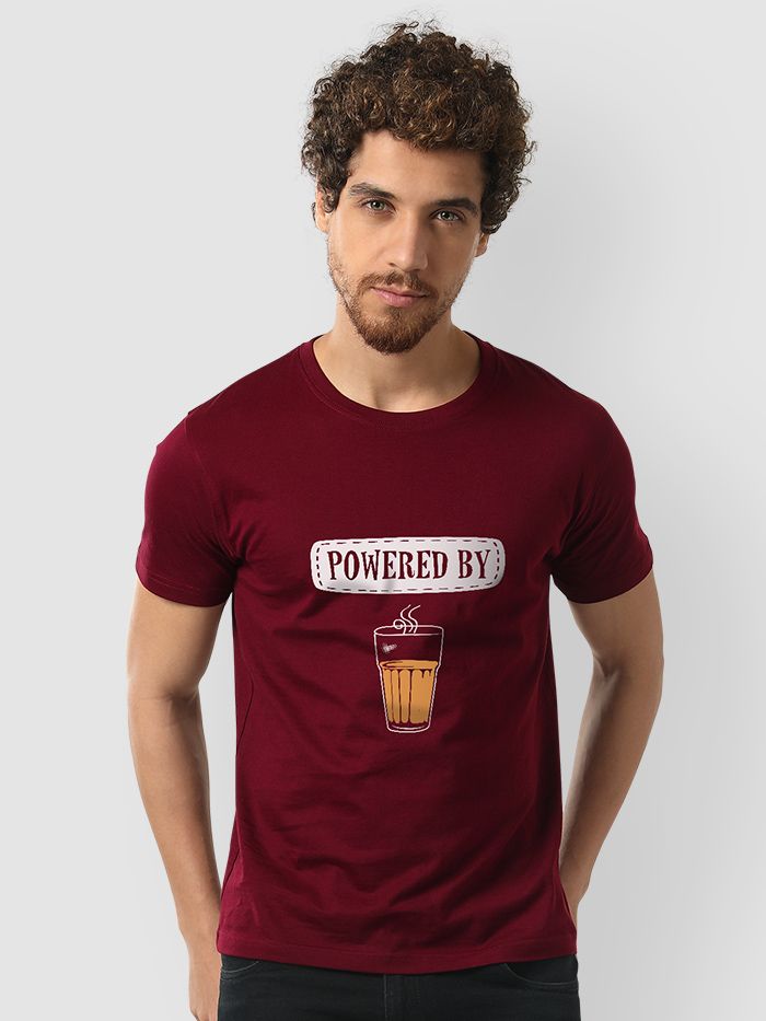 Powered by Chai Burgundy T-Shirt
