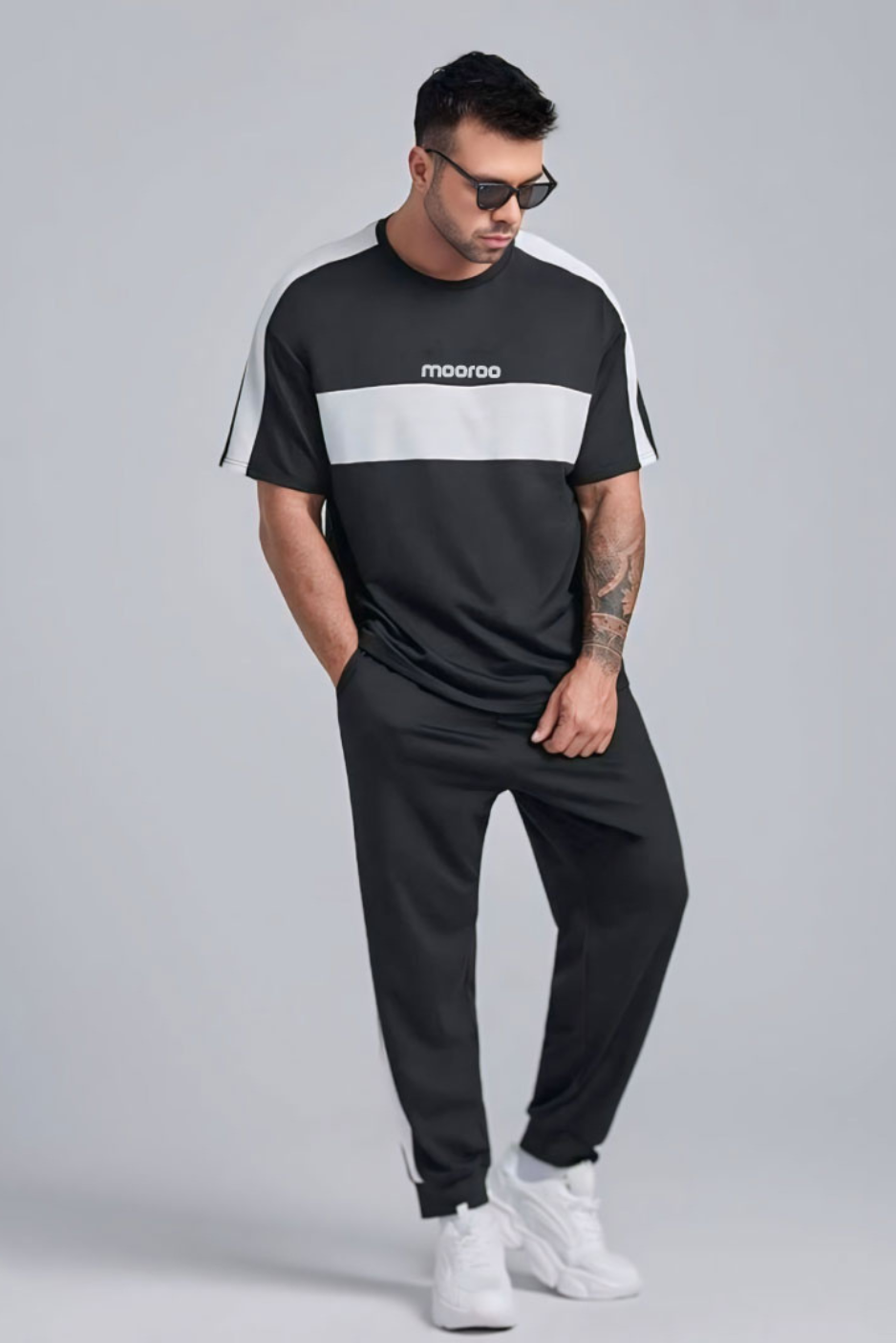 Sleek Sporty Black Dry-fit Tracksuit