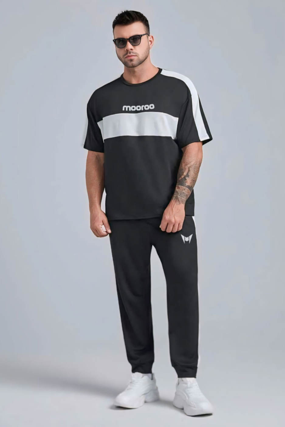 Sleek Sporty Black Dry-fit Tracksuit